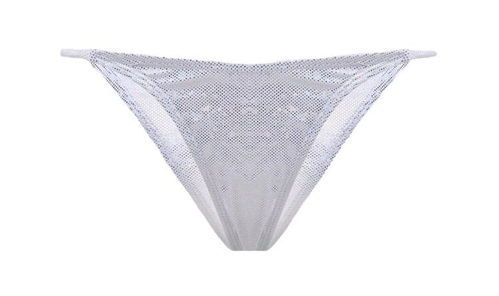 Ayala Silver glitter sparkling swimwear bikini thong - YA OMRI SWIMWEAR