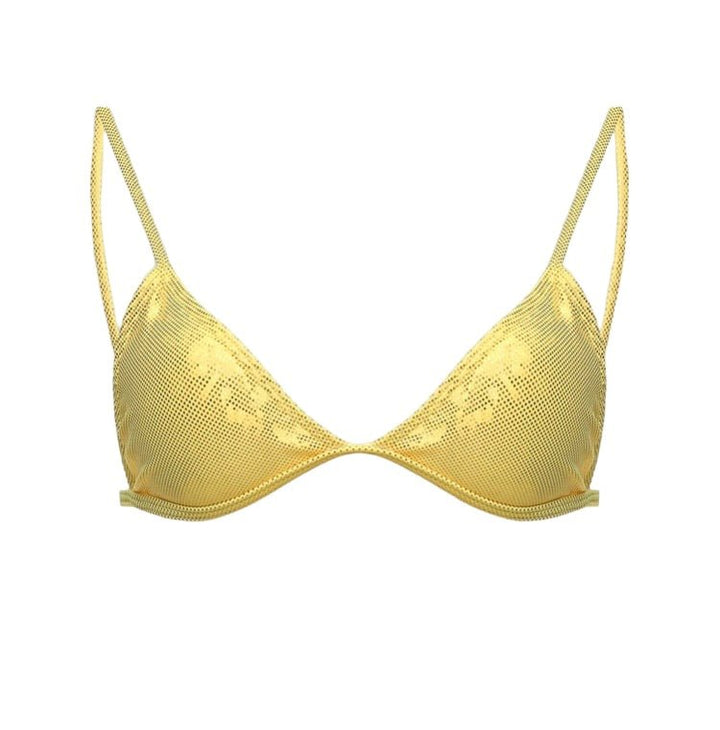 Ayala Yellow glitter sparkling swimwear bikini thong - YA OMRI SWIMWEAR