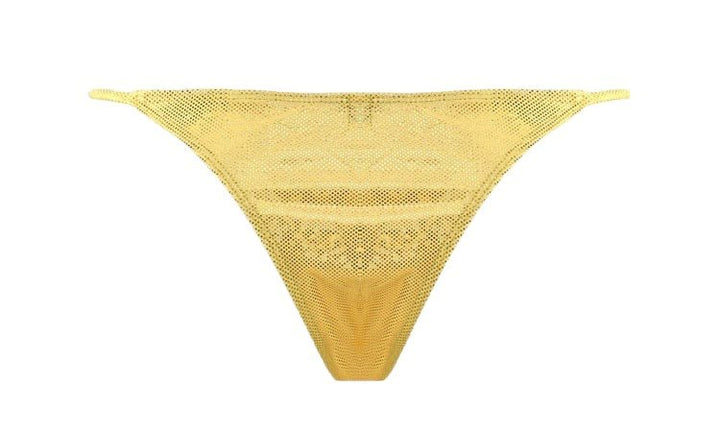 Ayala Yellow glitter sparkling swimwear bikini thong - YA OMRI SWIMWEAR