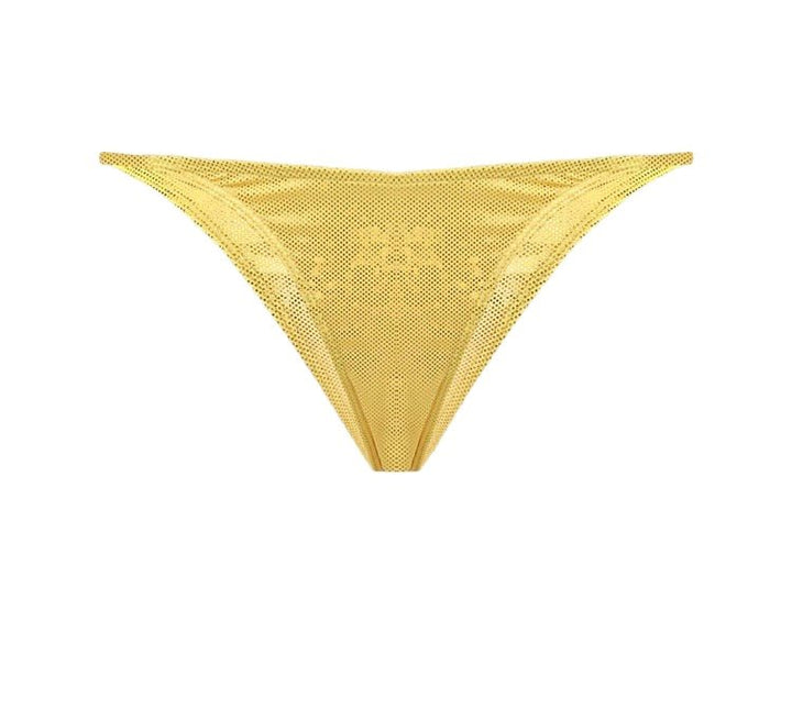 Ayala Yellow glitter sparkling swimwear bikini thong - YA OMRI SWIMWEAR