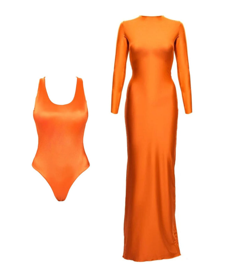 Orange Sunset Mirage Beach Set - YA OMRI SWIMWEAR